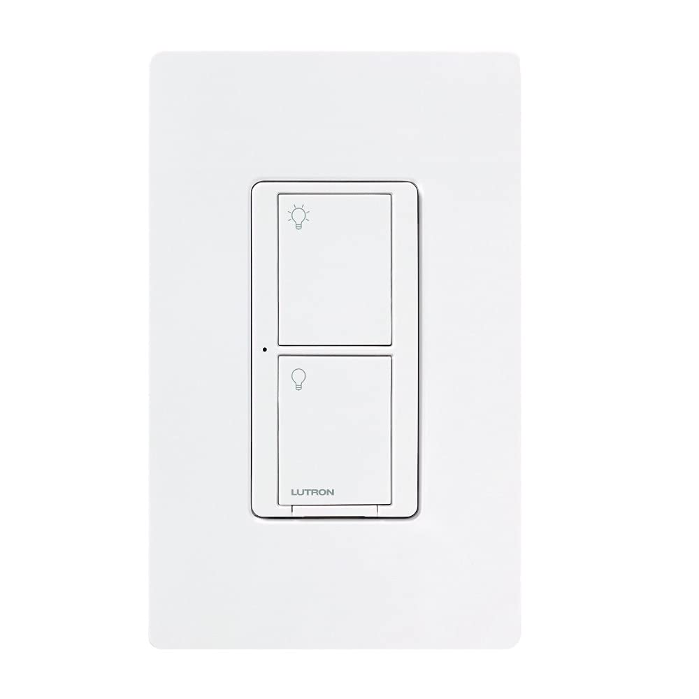 Lutron Caseta Original Smart Light Switch (Lutron Smart Hub Required), for Home, LED Lights, and Fans, 6 Amp, Single-Pole/3-Way, Neutral Required, PD-6ANS-WH, White