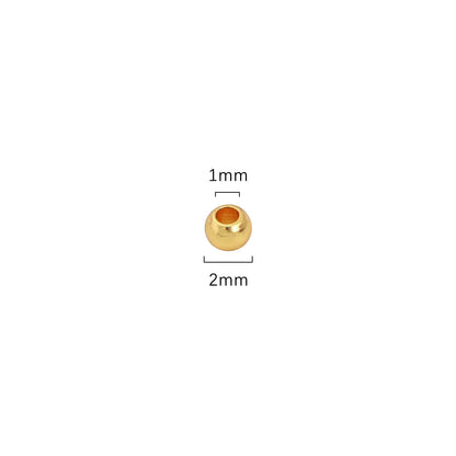 BEADIA 14K Gold Plated Round Spacer Beads 2mm 600pcs for Jewelry Making Findings Non Tarnish