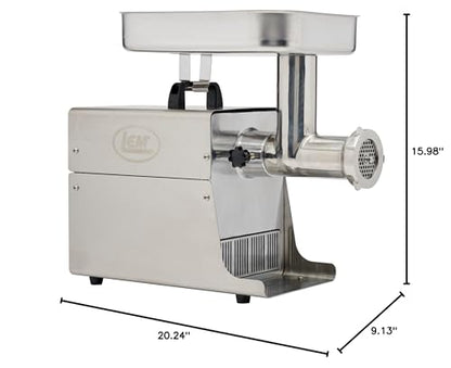 LEM Products BigBite #8 Meat Grinder, 0.50 HP Stainless Steel Electric Meat Grinder Machine, Ideal for Regular Use