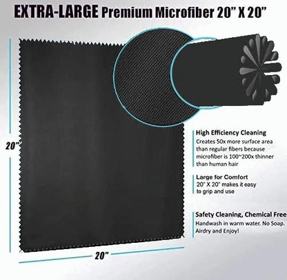 20"x20" Extra Large Oversized Microfiber Cleaning Cloth, Lenses on Cameras