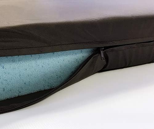 High Density Solid Blue Cooling Gel Infused Memory Foam Pad Dog Pet Bed + Internal Waterproof Cover (55x47x4 Inches (2pack))