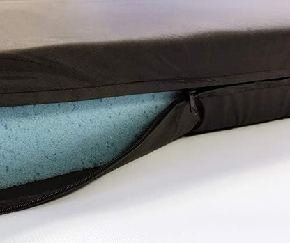 High Density Solid Blue Cooling Gel Infused Memory Foam Pad Dog Pet Bed + Internal Waterproof Cover (41x27x4 Inches (2pack))