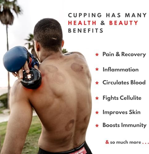 REVO The Original 4-in-1 Smart Cupping Therapy Massager, Red Light Therapy for Targeted Pain Relief, Knots, Aches, Muscle Soreness, Circulation & Tighter Skin, Portable Cupping Kit
