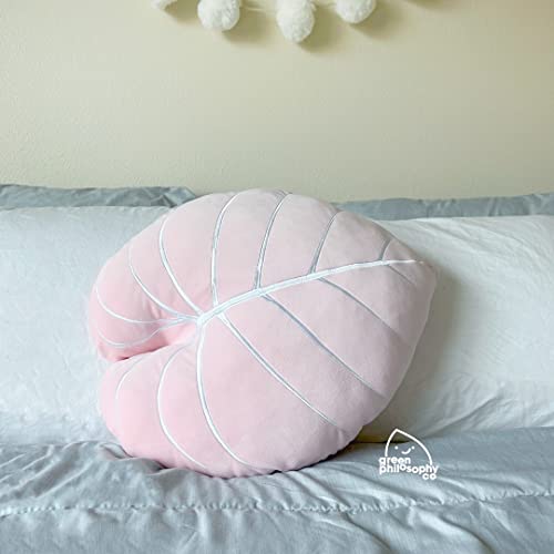 Green Philosophy Co. Monstera Leaf Pillow - Mossy Earth - Large Soft Plant-Shaped Plush Cushion for Couch, Bed, or Reading Nook - Cute & Unique Nature-Inspired Decor Super Soft & Cuddly Throw Pillow
