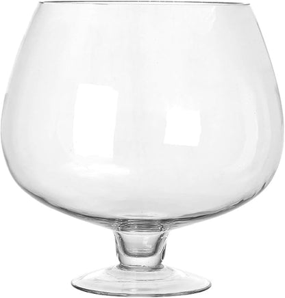 UKCOCO Elegant Glass Fish Bowl: Multi-Functional Betta Fish Tank, Desktop Goldfish Aquarium - Clear Glass Vase for Home Office Decor, 7.47 Inch