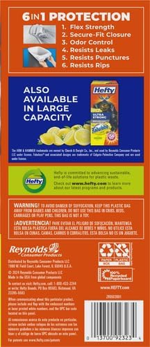 Hefty Ultra Strong 13 Gallon Trash Bags, Tall Kitchen Trash Bags 13 Gallon Size