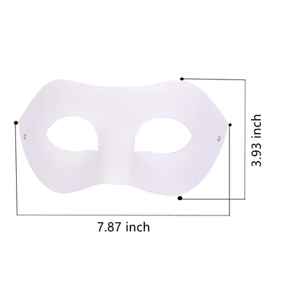 RUSVNO 20 Pieces Paper Mache Art Masks DIY Blank Paintable Paper Mask White Masquerade Masks