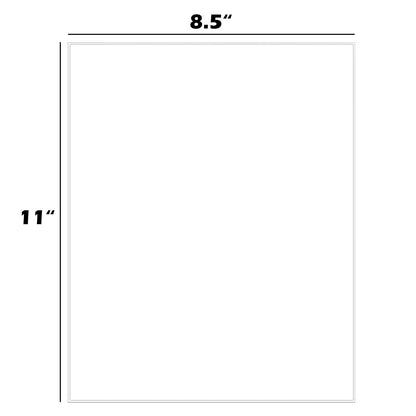Printable White Sticker Labels, 100 Sheets 8.5" x 11" Full Sheet Label Stickers Paper for Laser & Inkjet Printer - Matte, 100 Labels