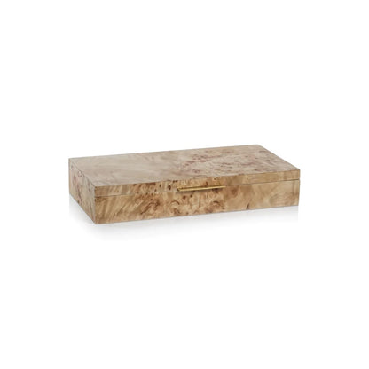 Zodax Deluxe Lined Burl Wood Veneer Box (Small)