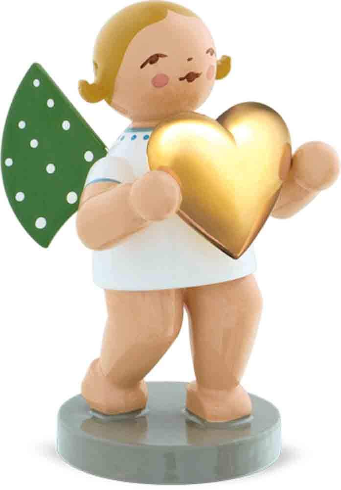 Wendt & Kuhn Angel of Love Handpainted Grunhainichen Wooden Angel Figurine White