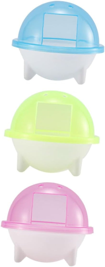 Sosoport 3pcs Transparent Hamster Sand Bath Room Small Pet Bathroom Container for Hamsters Chinchillas and Gerbils Easy to Observe and Bright Colors for Bathing and Dust Bathing