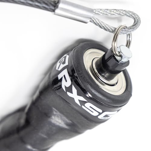 Rx Smart Gear Jump Rope - Black Ops Ergonomic Handles with Trans Black Cable Buff 3.4 8'6"| Jump Smart Weighted Speed Rope for Sports & Fitness, MMA, HIIT, Cardio & Functional Workout