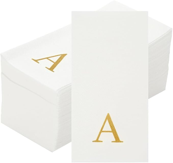 Luxenap 15.8 X 7.9 Inch Linen-Feel Guest Towels, 50 Lettered Hand Towels