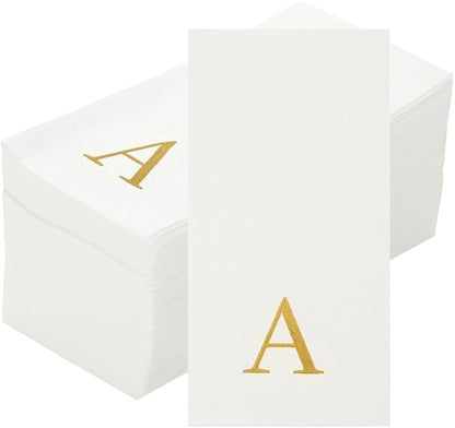 Luxenap 15.8 X 7.9 Inch Linen-Feel Guest Towels, 50 Lettered Hand Towels