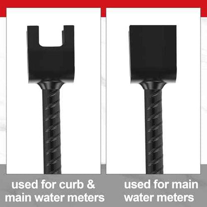 Water Meter Key 16 Inch Enforced Steel Wrench T-handle with 4-way Multi-functional Universal Cross Key Brass Water Meter Box Tool for Curb Main, Underground Stop, Waste Valves (Red, Gold)