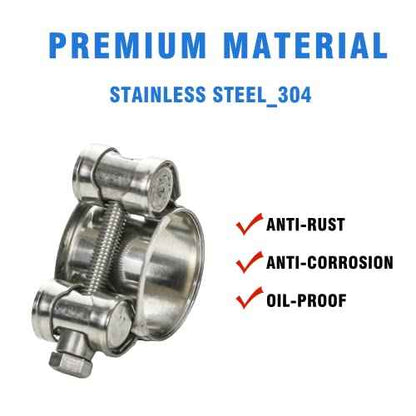 T-bolt Hose Clamps, PEROMI 28pcs 6 Size Heavy Duty Radiator Hose Clamps Assortment Kit-Size Range 17-35mm, 304 Stainless Steel Pipe Tube Clamps