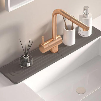 Quick Drying Stone Faucet Mat for Kitchen Sink, 23.6'' Long Diatomite Sink Tray