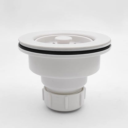 White Polymer Drain Kitchen Sink Drain Assembly