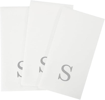 Luxenap 15.8 X 7.9 Inch Linen-Feel Guest Towels, 50 Lettered Hand Towels