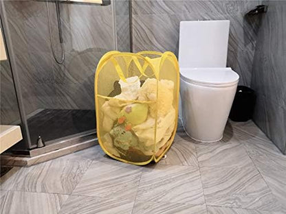 Mesh Pop up Laundry Hamper, Foldable Clothes Hamper Laundry Basket