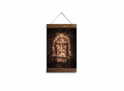 Shroud of Turin Holy Linen Wood Framed Canvas Print 8.7 x 11.8 Inches