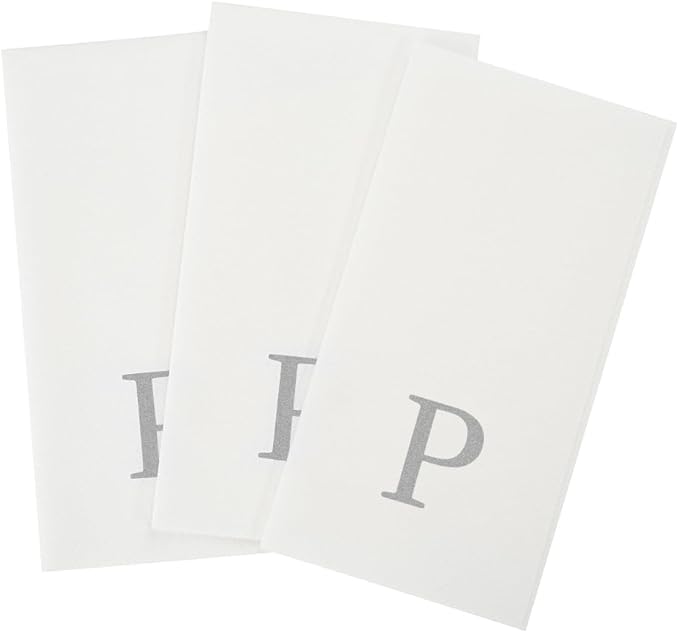 Luxenap 15.8 X 7.9 Inch Linen-Feel Guest Towels, 50 Lettered Hand Towels