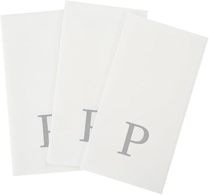 Luxenap 15.8 X 7.9 Inch Linen-Feel Guest Towels, 50 Lettered Hand Towels