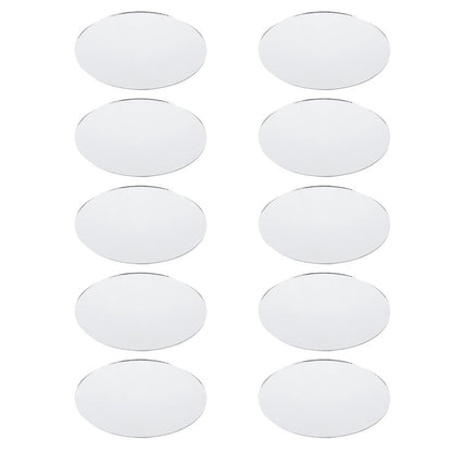 NOLITOY 10Pcs Mini Oval Lens Mirror, Decorative Crafts Glass Mosaic Tile Pieces for DIY Craft Projects Home Decor
