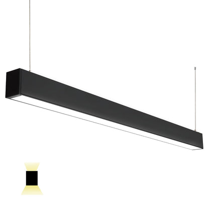 4FT Linkable LED Linear Light, 50/45/40/35/30W Adjustable, 3000K/4000K/5000K Selectable Linear Lighting Fixture, 0-10V Dimmable Architectural Hanging Office Shop Light for Gym Retails, ETL 1Pack