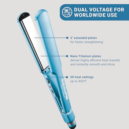 Nano Titanium Ultra-Thin Hair Straightener, Professional Flat Iron For All Hair Types