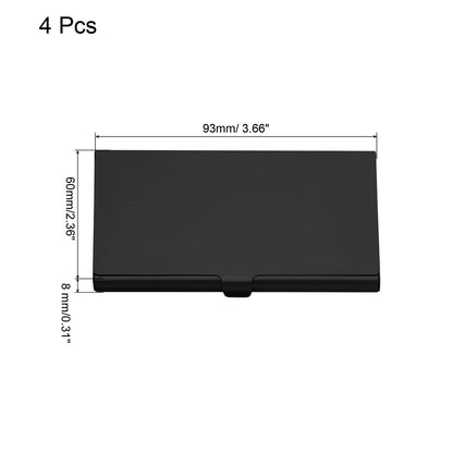 PATIKIL Business Card Holder, 4 Pack Aluminum Metal Card Case Professional Slim Pocket Card Holder for Name Card Credit Card, Black