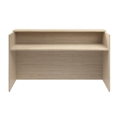 Bush Business Furniture Arrive 72W x 30D Reception Desk with Shelf in Natural Elm, Modern Receptionist Station for Office Waiting Room