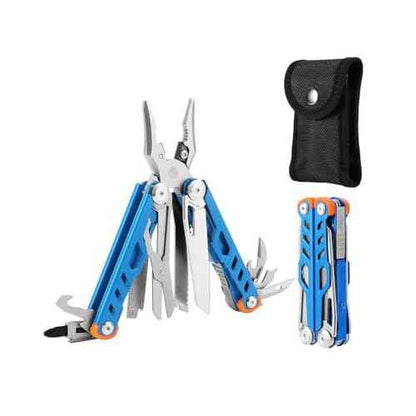 MINI Multitool Pliers,14-In-1 Survival Gear For Outdoor,Home,And Auto RepairBirthday Christmas Gifts For Men Boyfriend Dad Husband(Blue)