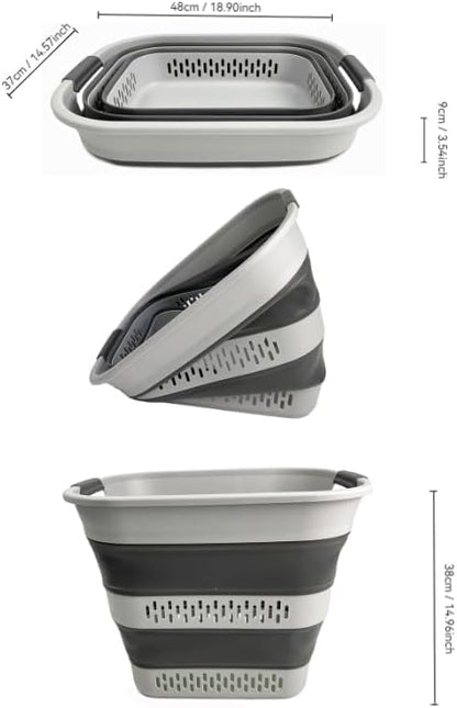 SAMMART 40L Collapsible Plastic Laundry Basket