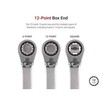 TEKTON 7/8 Inch Reversible 12-Point Ratcheting Combination Wrench | WRC23322