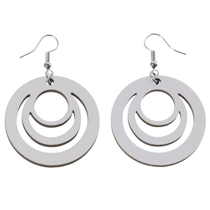 diyhub 30 Set Sublimation Blank Hollow Round Earrings Unfinished Teardrop Dangle Earrings Pendant for DIY Jewelry Making