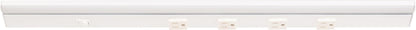 Task Lighting 24-1/2" High Output Direct Voltage Series Lighted Power Strip, Single-White, 800 Lumens/Fixture, White Finish, White Receptacles, Soft White 3000K
