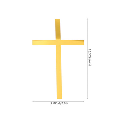 Gadpiparty 10pcs Gold Cross for Cake, Cross Cake Topper Baptism, Wedding Party Props Baptism Dessert Toppers Creative Inserts for Birthday Anniversary Cupcakes