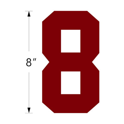 Numbers Kit(0-9),8" Tall for Sports T-Shirt Jersey Football Baseball,Iron On, Heat Transfer, Team,t-Shirt(Style A) (Maroon)