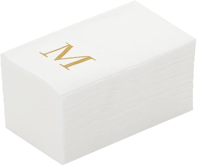Luxenap 15.8 X 7.9 Inch Linen-Feel Guest Towels, 50 Lettered Hand Towels