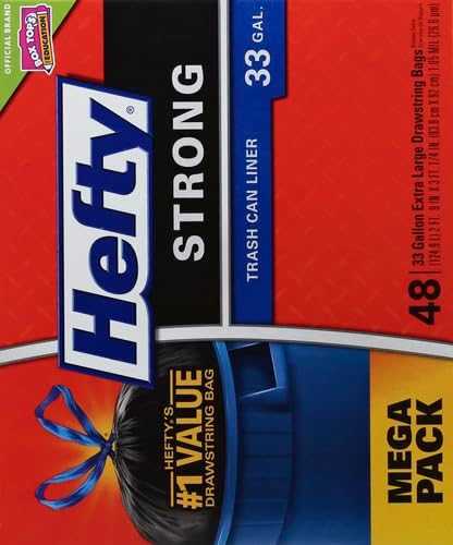 Hefty Strong Extra Large Trash Bags, 33 Gallon
