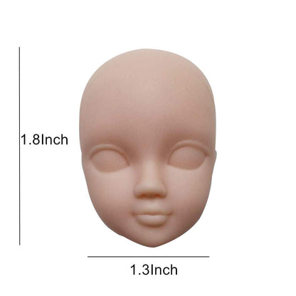 DoubleWood 10pcs 1/6 Doll Head Soft Plastic Doll Repainting Practice Makeup White Double-fold Eyelid DIY Heads for BJD Make Up