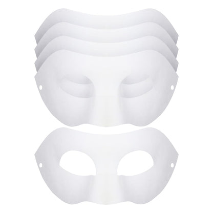UUYYEO 10 Pcs White Half Face Paper Masks - Masquerade Craft Masks - Paintable & Decorate - Kids & Adults