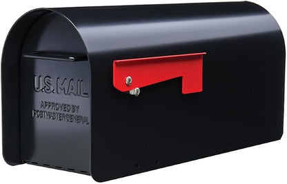 Architectural MAILBOXES Ironside Large Capacity Galvanized Steel black, Post-Mount Mailbox, MB801BAM, Metal, Black | Galvanized steel build for outside with rust-resistant powder-coat finish and a magnetic door closure. USPS approved.