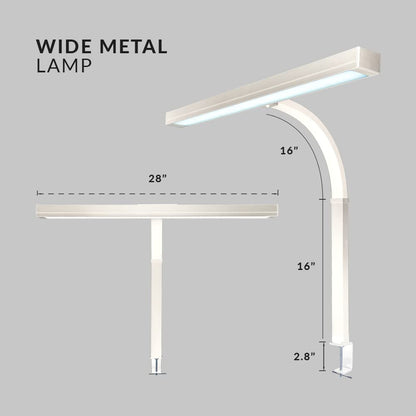 Neatfi 3,000 Lumens LED Desk Lamp with Clamp | Dimmable | 5 Brightness Levels & 5 Light Modes | Memory Function | Eye-Caring Flexible Lamp for Home & Office (28 Inches, White)