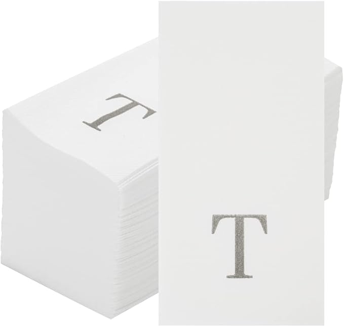 Luxenap 15.8 X 7.9 Inch Linen-Feel Guest Towels, 50 Lettered Hand Towels