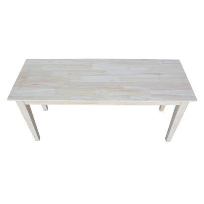 IC International Concepts, Shaker Style Bench, 450 Wt. Capacity, Solid Real Wood, Sturdy Parawood,14 X 39 X 18, Minimum Assembly, DIY, Paint or Stain in Any Color, Unfinished