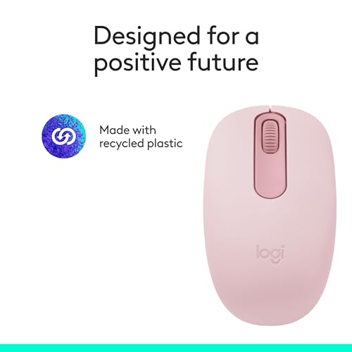Logitech M196 Bluetooth Wireless Mouse, Compact and Portable Mouse for Laptops, Tablets and More, 12-Month Battery, Smooth Tracking, Compatible with PC and Mac, Windows and macOS - Rose