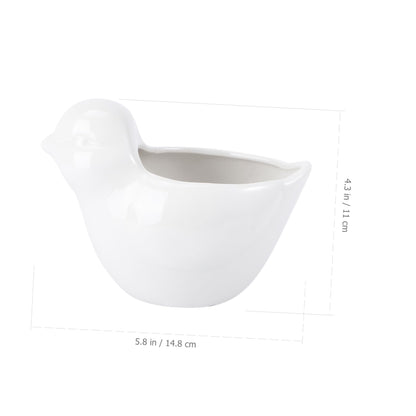 IWOWHERO Bird Flower Pot Ceramic Succulent Planting Container Creative Plant Flowerpot Bird Plant Sitters