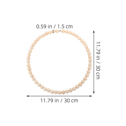 DECHOUS Wooden Bead Wreath for Craft 12-Inch Rustic Wood Floral Hoop Boho Wreath Macrame Ring for All Seasons Natural Home Indoor Outdoor Farmhouse Decor